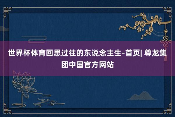 世界杯体育回思过往的东说念主生-首页| 尊龙集团中国官方网站