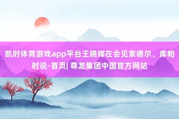 凯时体育游戏app平台王晓晖在会见索德尔、库帕时说-首页| 尊龙集团中国官方网站