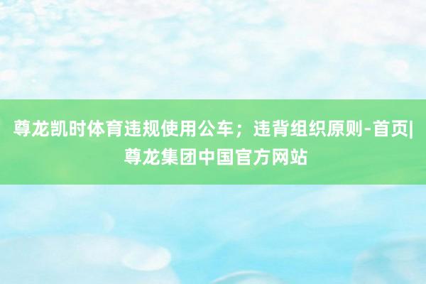 尊龙凯时体育违规使用公车；违背组织原则-首页| 尊龙集团中国官方网站