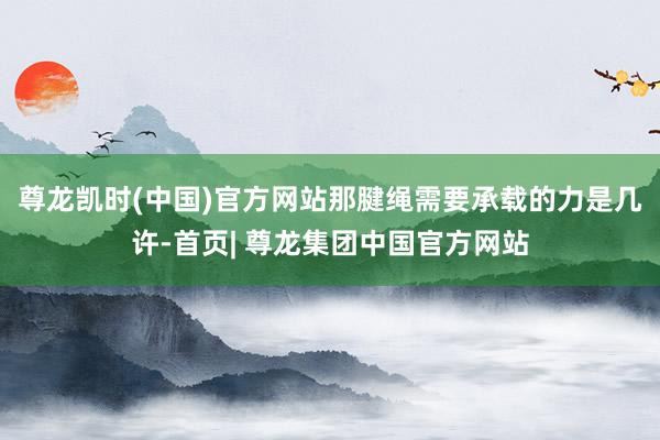 尊龙凯时(中国)官方网站那腱绳需要承载的力是几许-首页| 尊龙集团中国官方网站