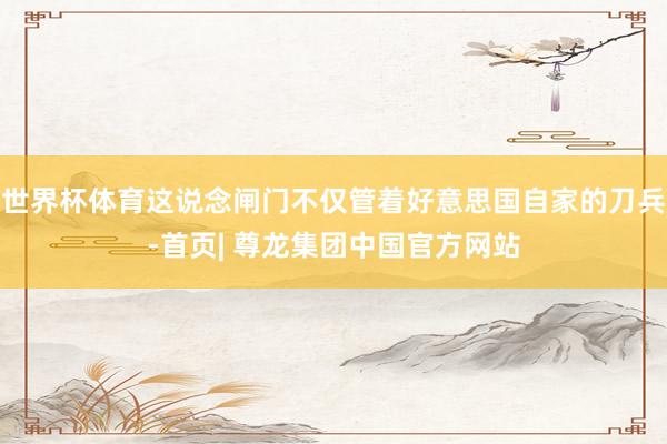 世界杯体育这说念闸门不仅管着好意思国自家的刀兵-首页| 尊龙集团中国官方网站