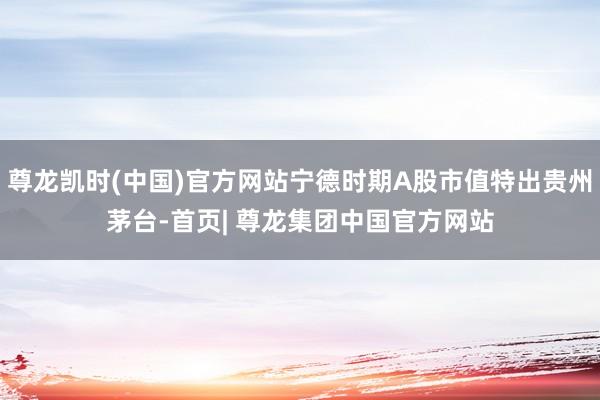 尊龙凯时(中国)官方网站宁德时期A股市值特出贵州茅台-首页| 尊龙集团中国官方网站