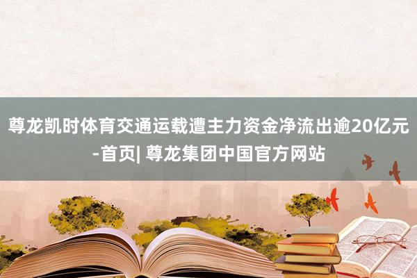 尊龙凯时体育交通运载遭主力资金净流出逾20亿元-首页| 尊龙集团中国官方网站