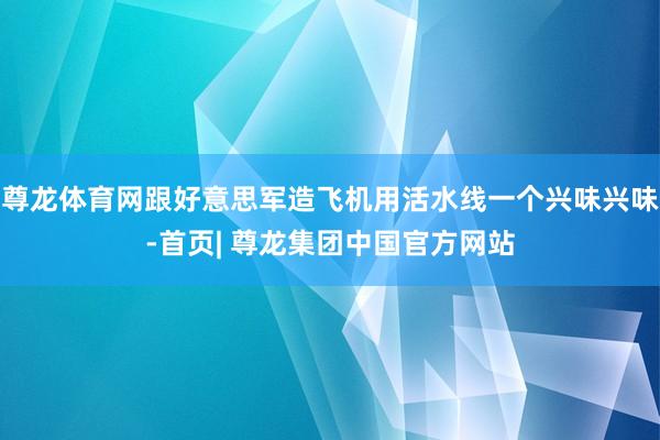 尊龙体育网跟好意思军造飞机用活水线一个兴味兴味-首页| 尊龙集团中国官方网站