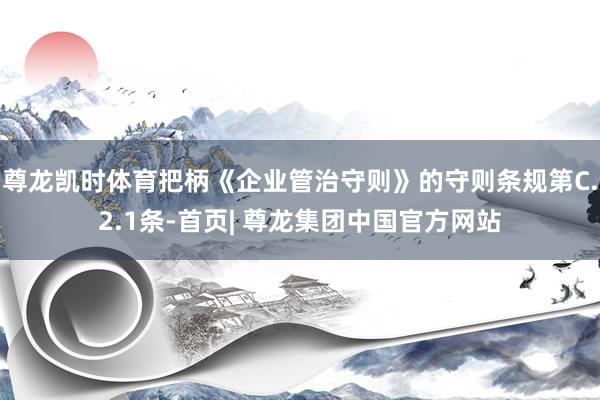 尊龙凯时体育把柄《企业管治守则》的守则条规第C.2.1条-首页| 尊龙集团中国官方网站