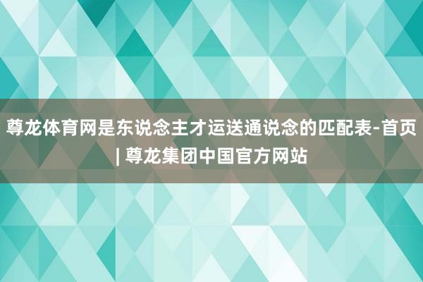 尊龙体育网是东说念主才运送通说念的匹配表-首页| 尊龙集团中国官方网站