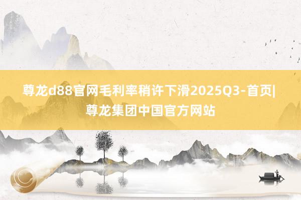 尊龙d88官网毛利率稍许下滑　　2025Q3-首页| 尊龙集团中国官方网站
