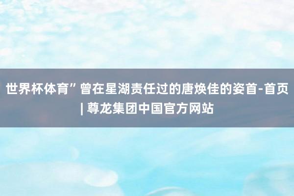 世界杯体育”曾在星湖责任过的唐焕佳的姿首-首页| 尊龙集团中国官方网站