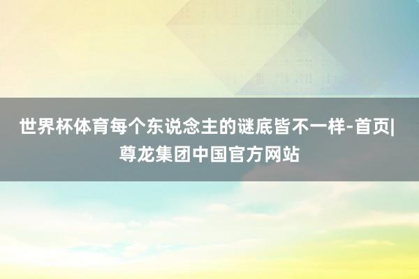 世界杯体育每个东说念主的谜底皆不一样-首页| 尊龙集团中国官方网站
